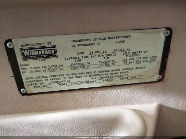 Workhorse Custom Cha Motorhome Chassis W24 Image 13