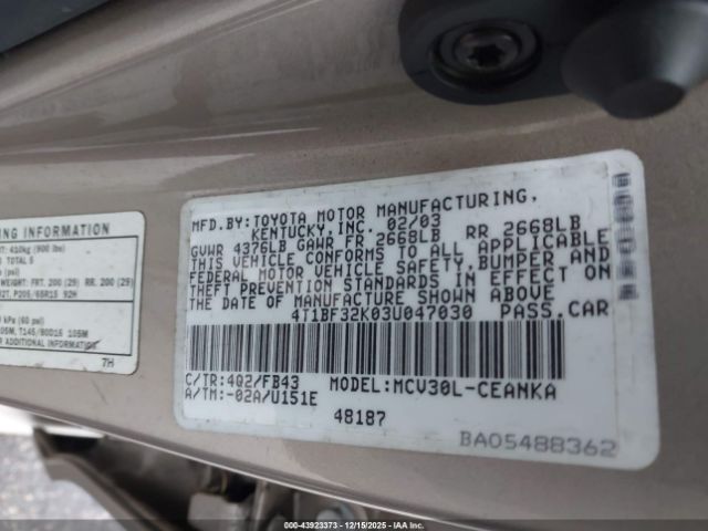 Toyota Camry Le V6 Image 8